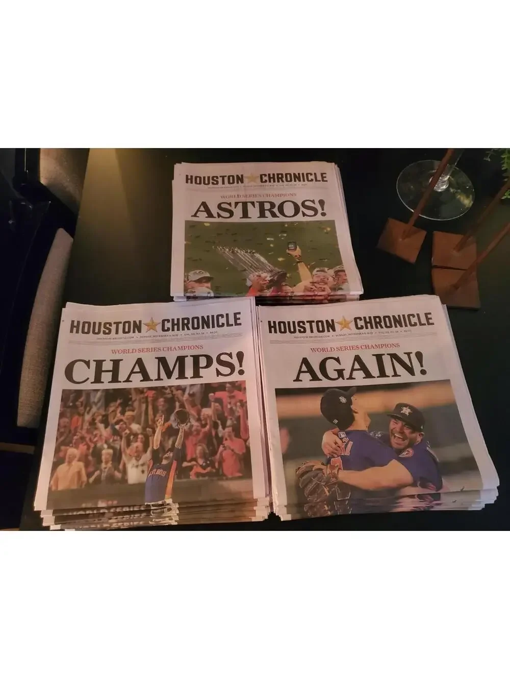 All Three 2022 World Series Houston Astros Houston Chronicle Newspaper's